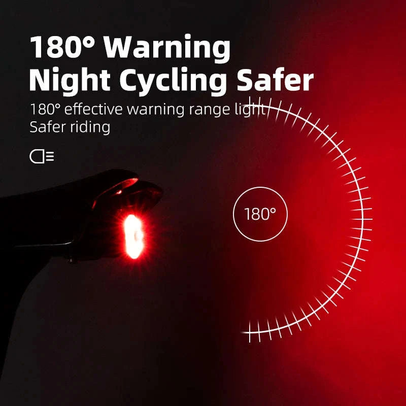 Rechargeable Bike Tail Light with Brake Sensing & 7 Modes-WR05