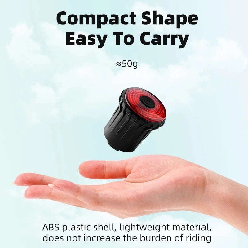 Rechargeable Bike Tail Light with Brake Sensing & 7 Modes-WR05