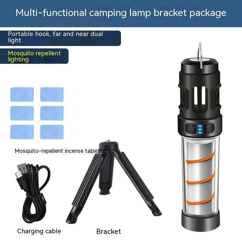 Rechargeable Camping Lamp with Mosquito Repellent & Tripod Stand-AH06(Green)