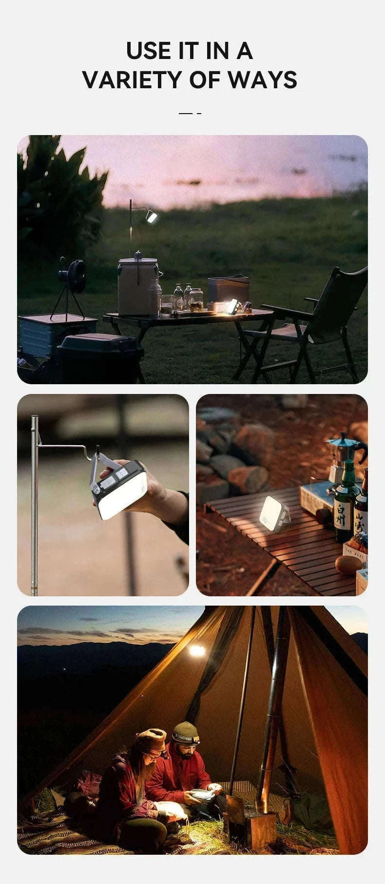 Rechargeable Camping Lantern Portable Hanging Light-Default Title