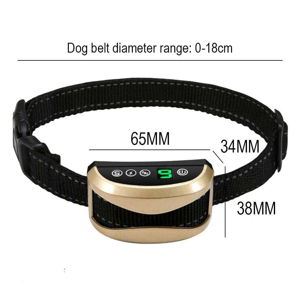 Rechargeable Dog Anti Bark Control Collar with Smart Vibration Detection-black