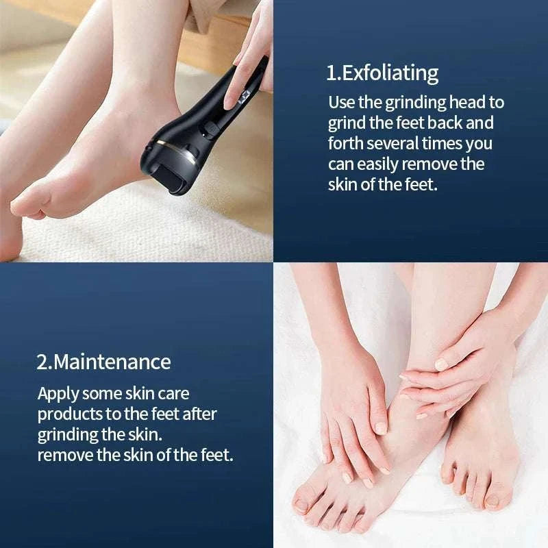 Rechargeable Electric Foot Grinder with Adjustable Speeds Callus Remover-black