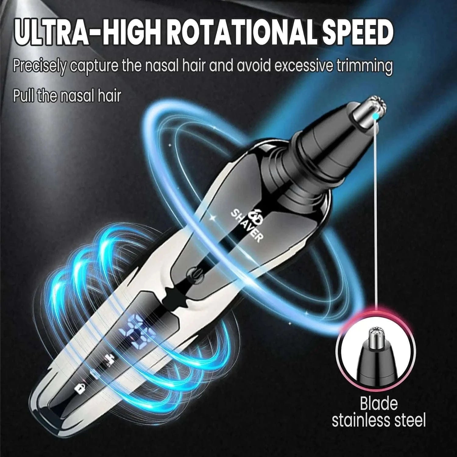 Rechargeable Electric Shaver 3-in-1 Grooming Kit with Nose Trimmer-Silver / China Mainland