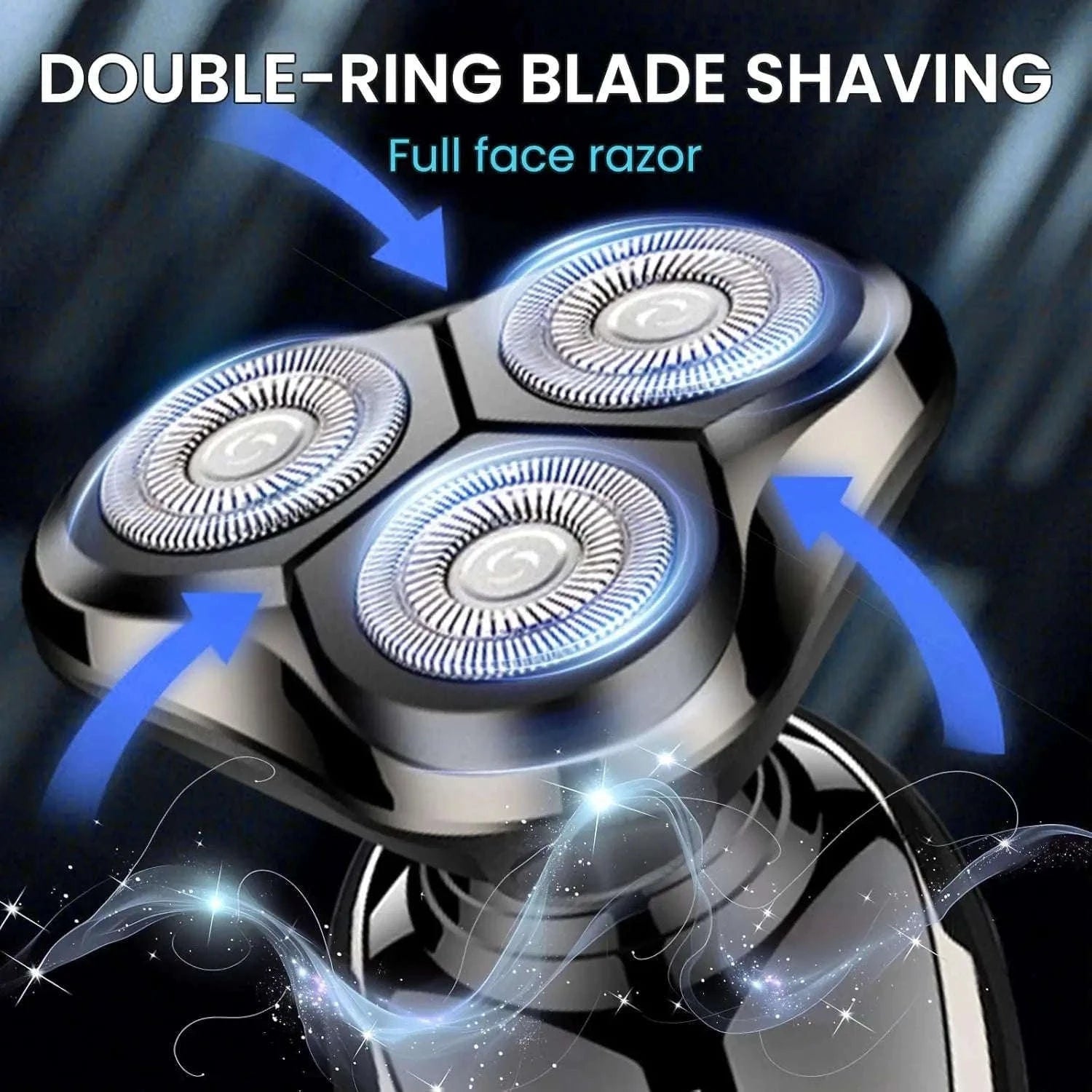 Rechargeable Electric Shaver 3-in-1 Grooming Kit with Nose Trimmer-Silver / China Mainland