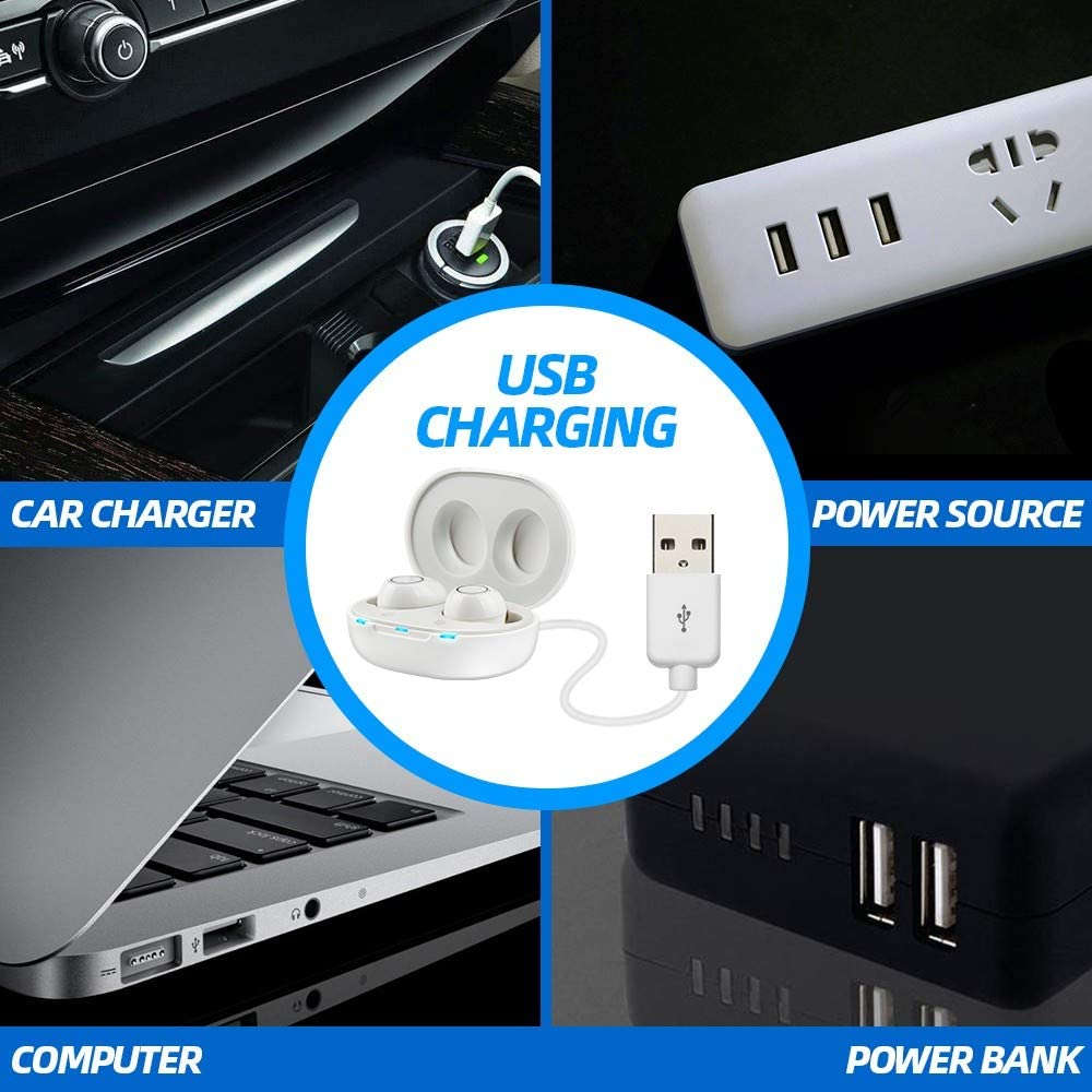 Rechargeable Hearing Amplifier – Clear, Comfortable Sound Support-White / GERMANY