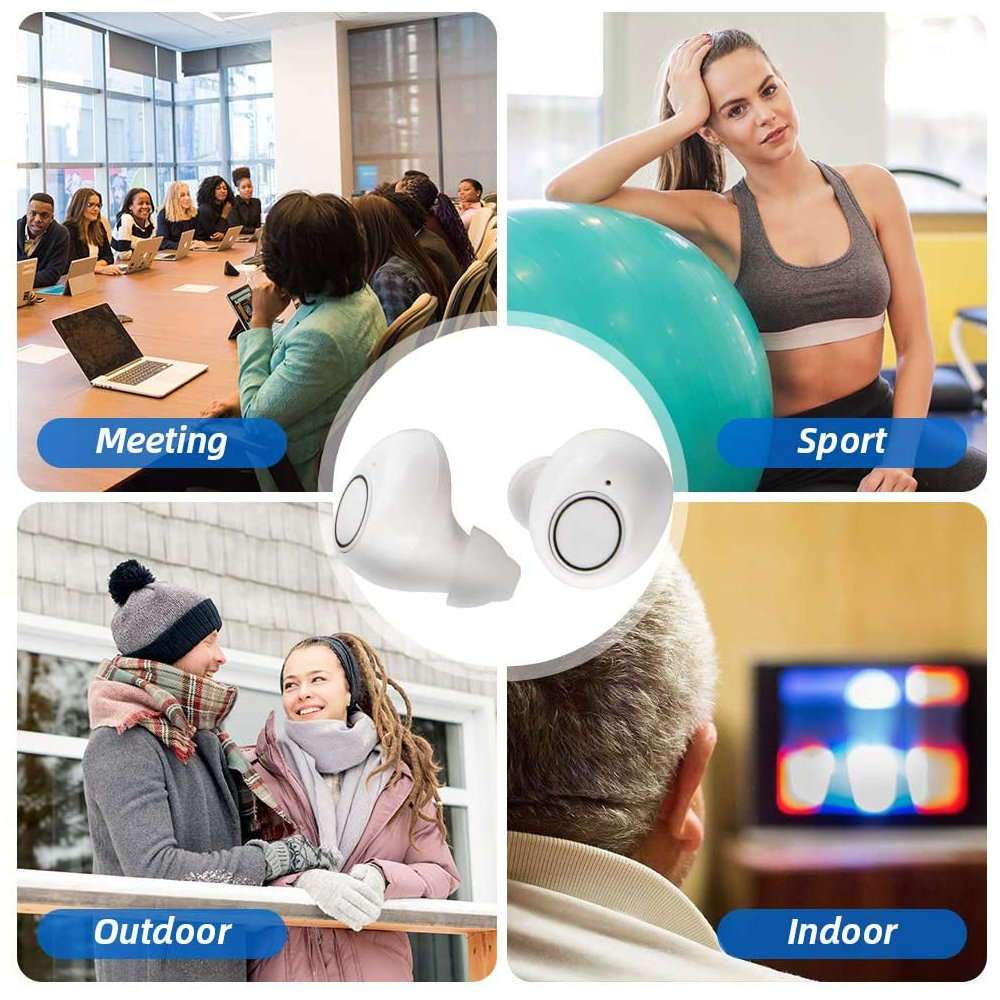 Rechargeable Hearing Amplifier for Clear, Comfortable Listening-White / GERMANY