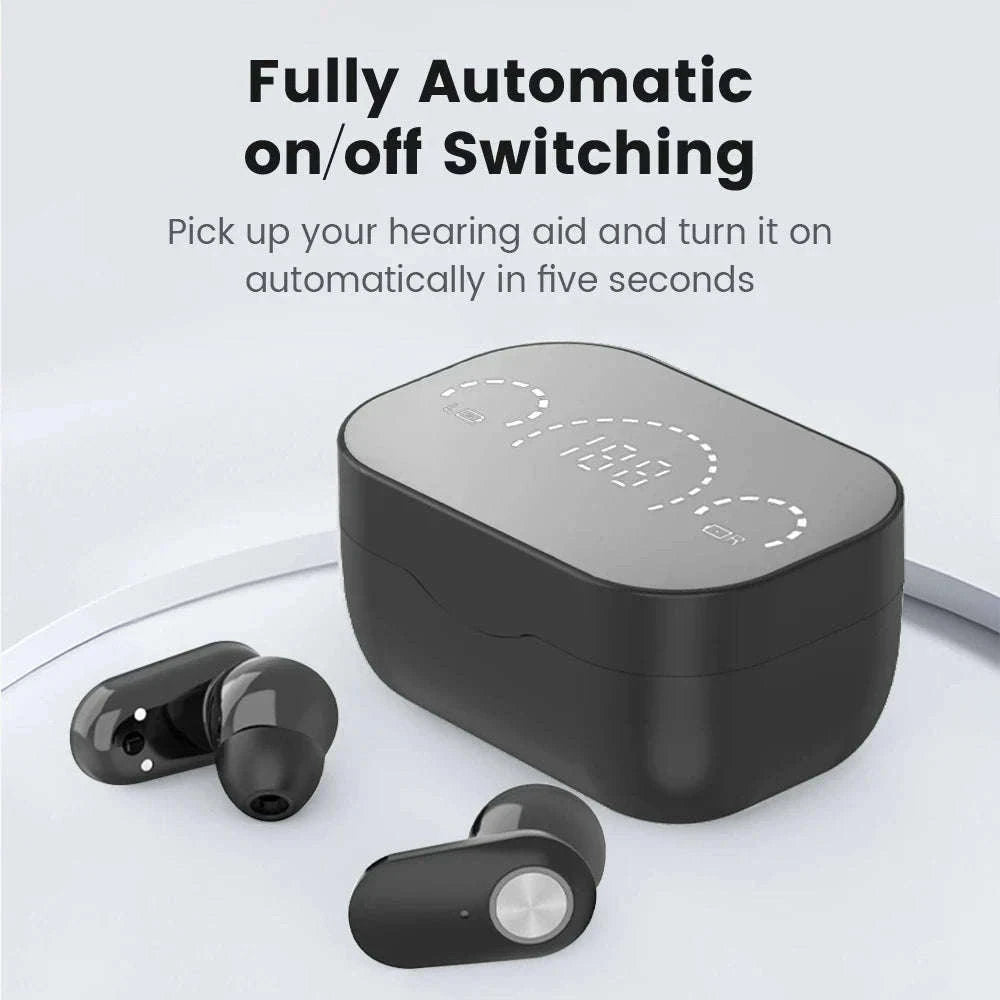Rechargeable Invisible Mini Hearing Aid with Clear Amplification-Blue-Red