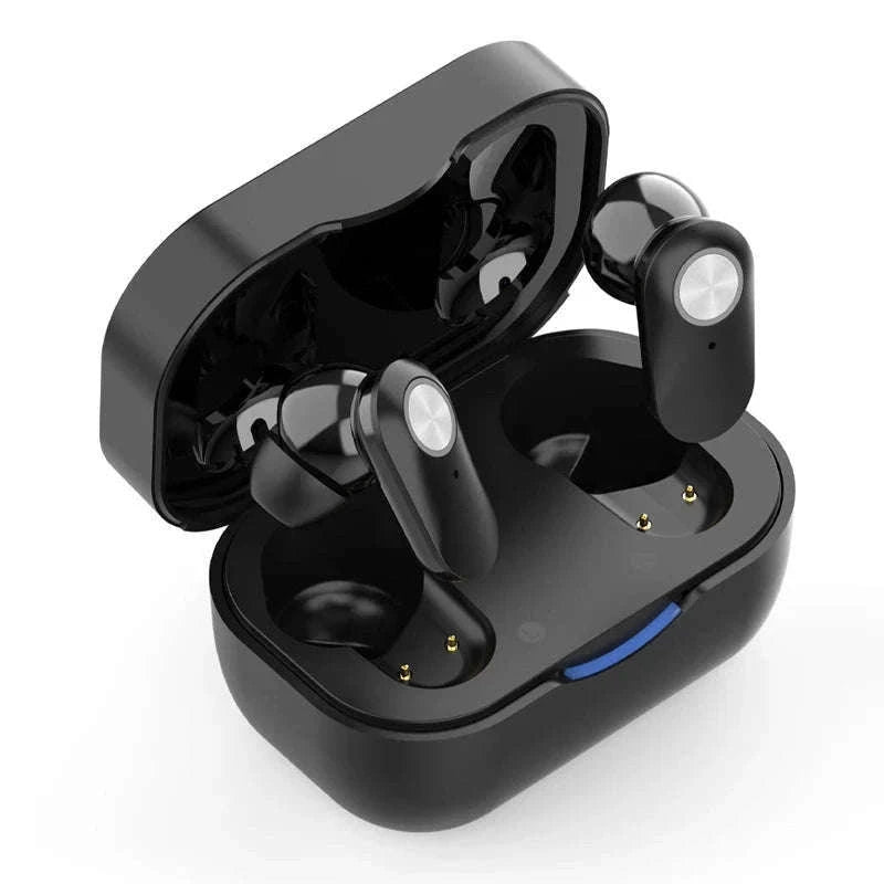 Rechargeable Invisible Mini Hearing Aid with Clear Amplification-Blue-Red
