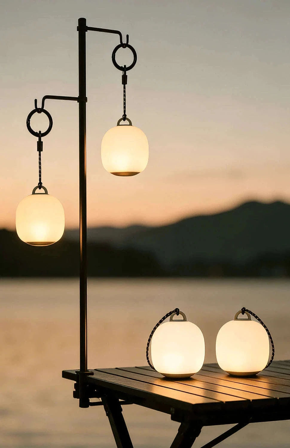 Rechargeable LED Camping Lantern for Hiking and Outdoor Use-White