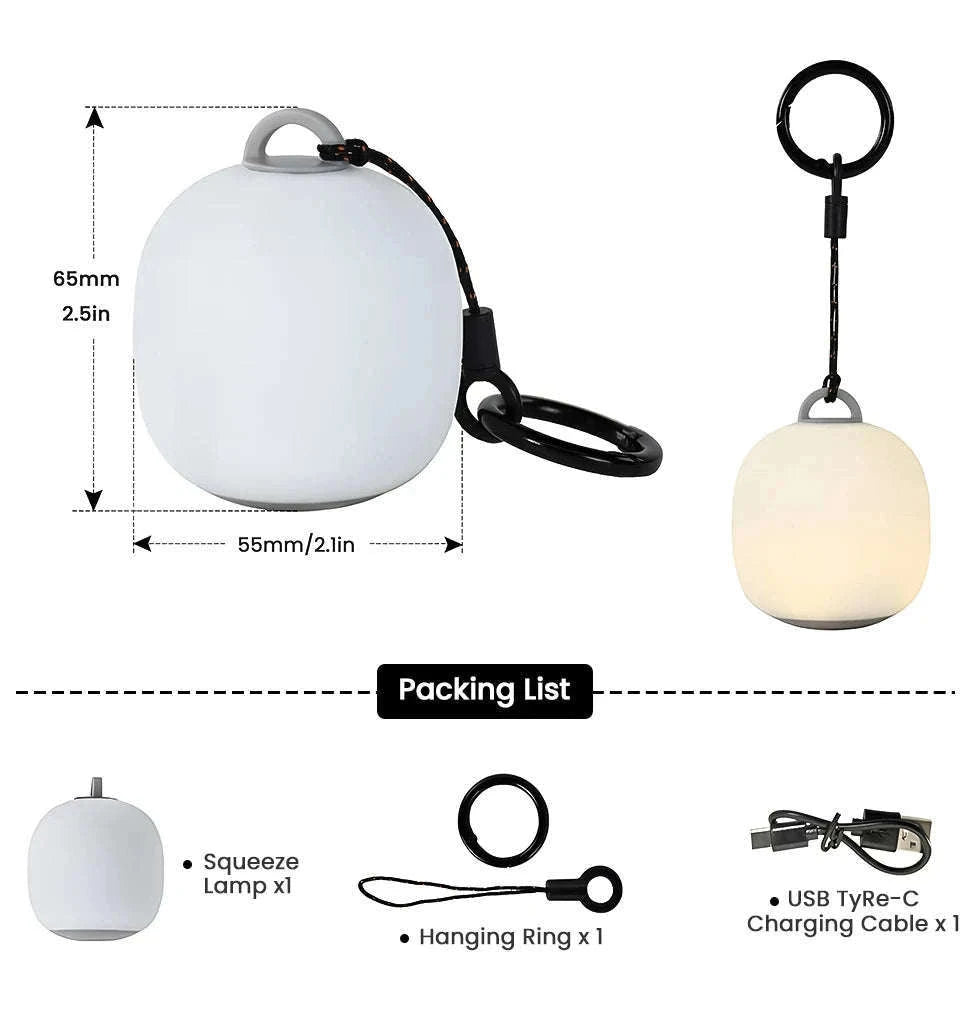 Rechargeable LED Camping Lantern for Hiking and Outdoor Use-White