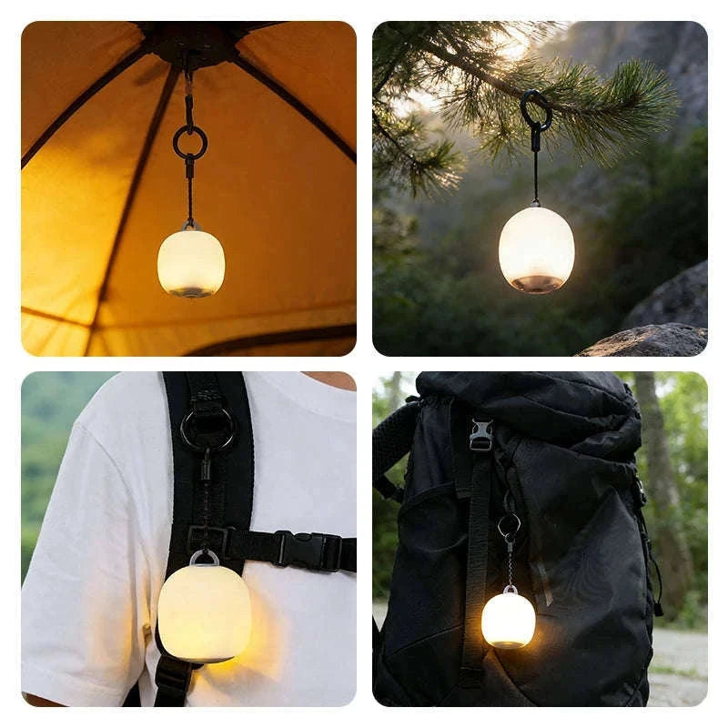 Rechargeable LED Camping Lantern for Hiking and Outdoor Use-White
