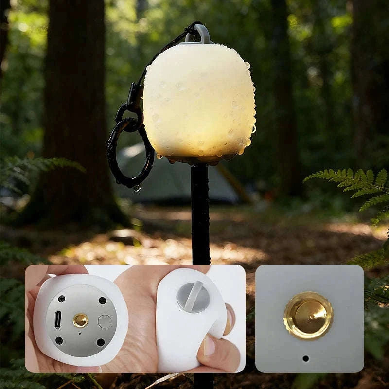 Rechargeable LED Camping Lantern for Hiking and Outdoor Use-White
