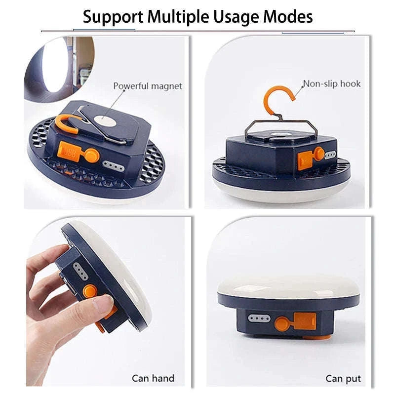 Rechargeable LED Tent Light Portable Emergency Lantern-Blue MOS-13 White