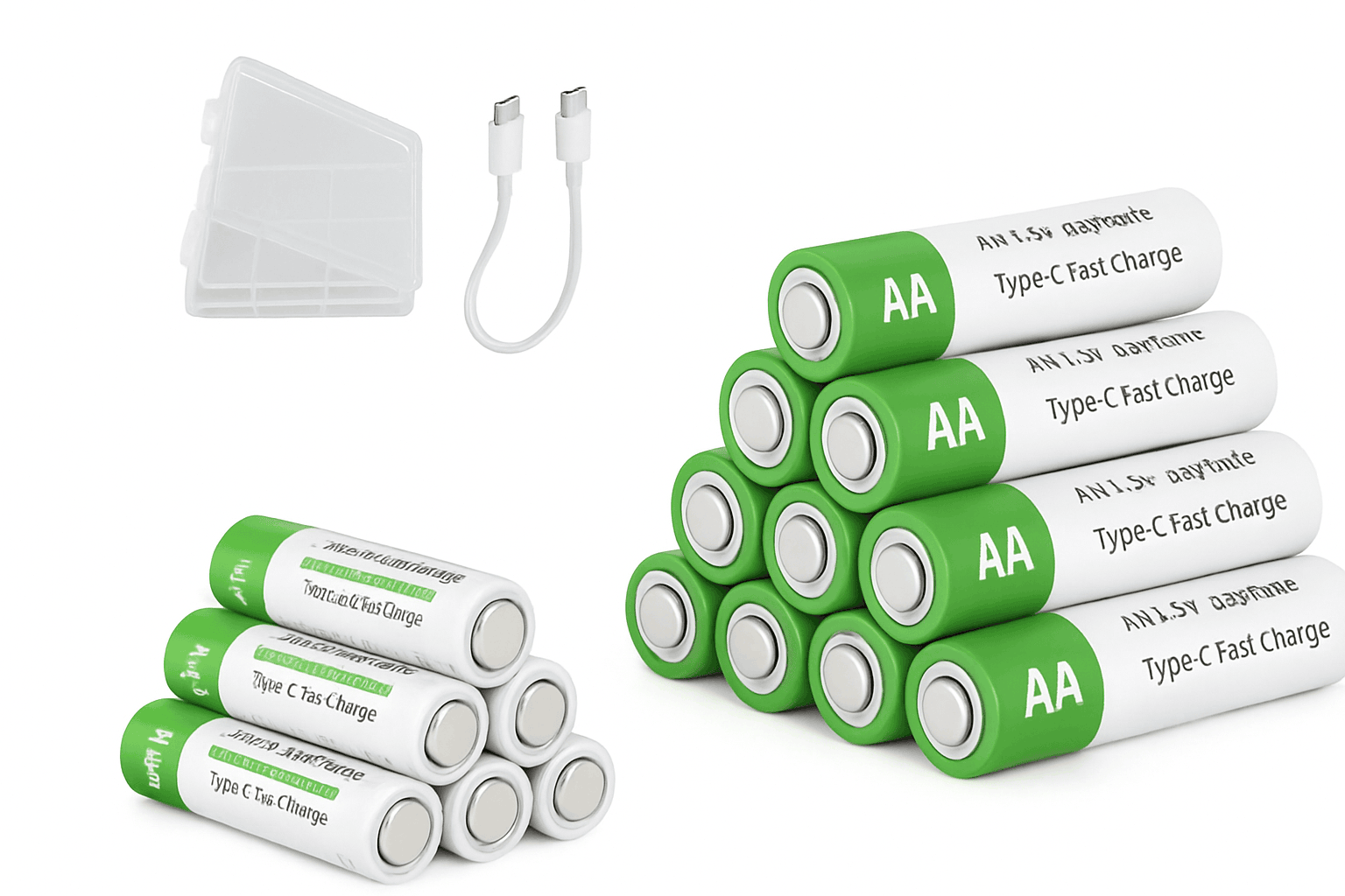 Rechargeable Lithium AA & AAA Batteries with Type-C Fast Charging Set-4PCS-AA / 1.5V