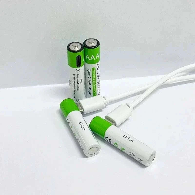 Rechargeable Lithium AA & AAA Batteries with Type-C Fast Charging Set-4PCS-AA / 1.5V