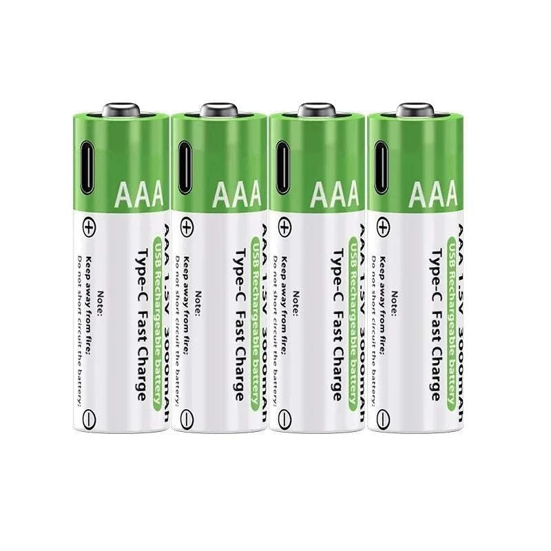 Rechargeable Lithium AA & AAA Batteries with Type-C Fast Charging Set-4PCS-AA / 1.5V