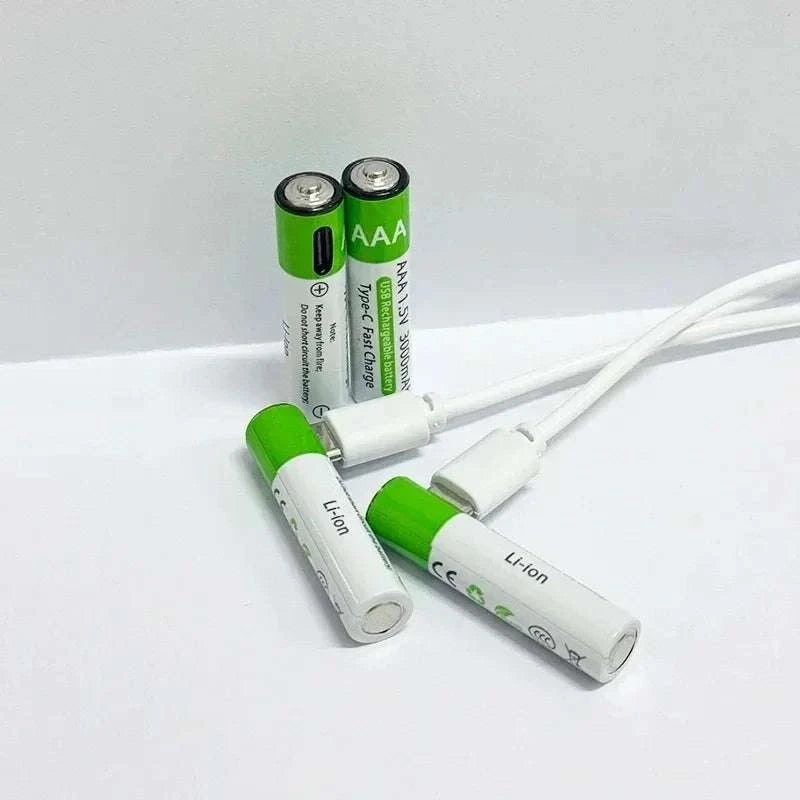 Rechargeable Lithium AA & AAA Batteries with Type-C Fast Charging Set-4PCS-AA / 1.5V