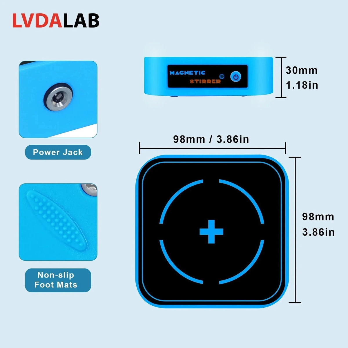 Rechargeable Mini Magnetic Stirrer, 3000RPM Lab Mixer-MS-M1000-Yllow-PLUS / CHINA