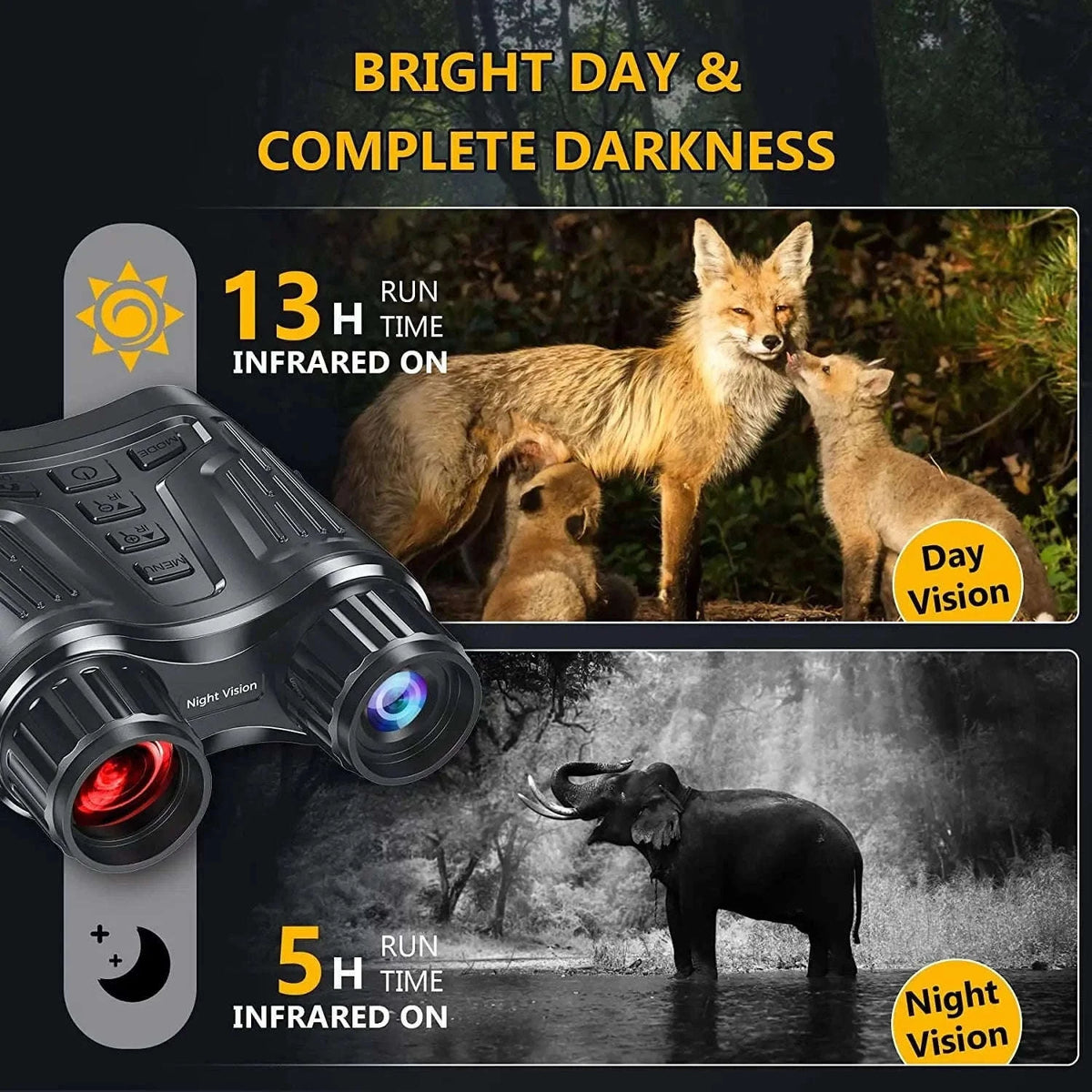 Rechargeable Night Vision Binoculars 4K Infrared 8X Zoom-32GB 4k / China Mainland