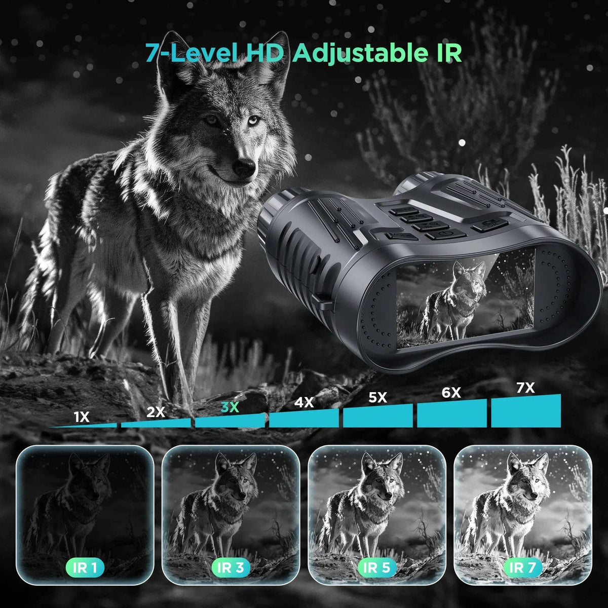 Rechargeable Night Vision Binoculars 4K Infrared 8X Zoom-32GB 4k / China Mainland