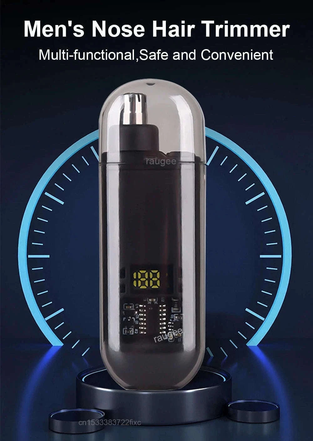 Rechargeable Nose Hair Trimmer for Precise Grooming-black