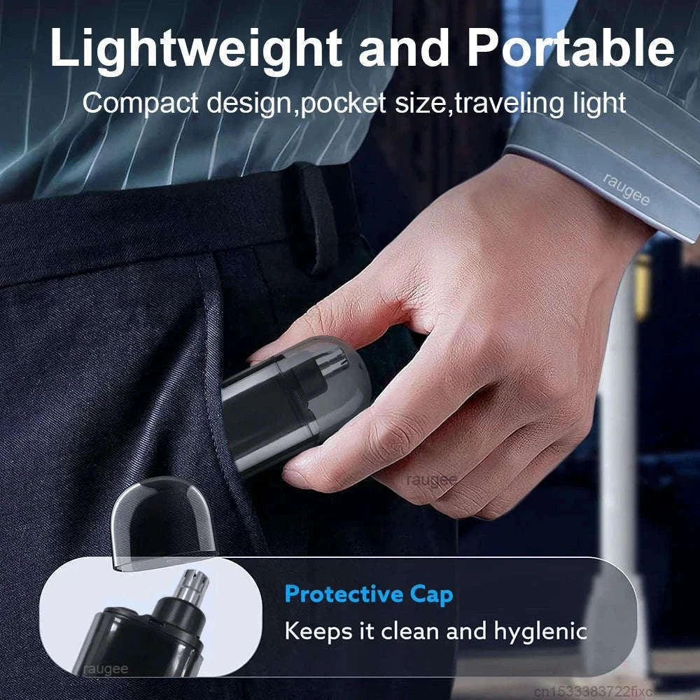 Rechargeable Nose Hair Trimmer for Precise Grooming-black