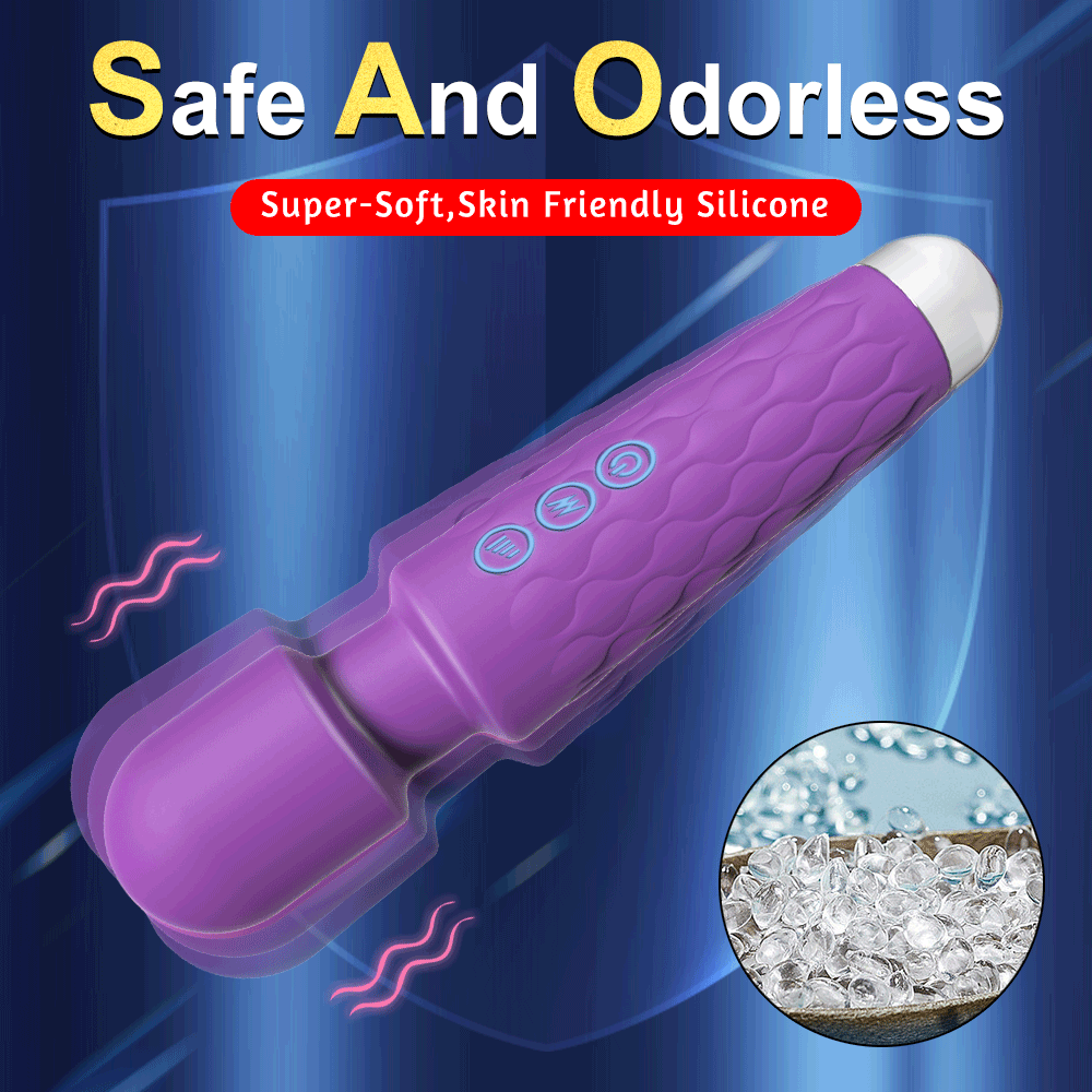 Rechargeable Personal Massager Wand with Multiple Patterns and Speeds-Rose red