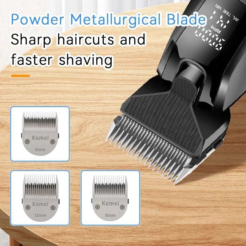 Rechargeable Pet Grooming Clipper with Quiet Motor & LCD Display-KM-1857