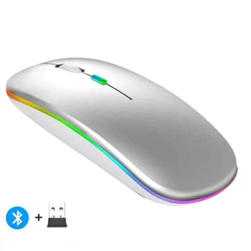 Rechargeable Silent Wireless LED Backlit Optical Mouse-Matte black