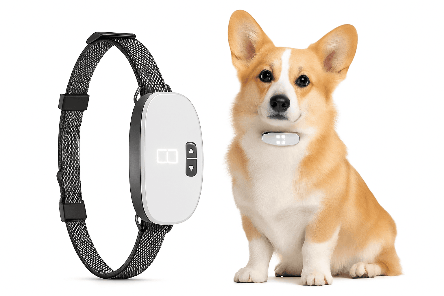 Rechargeable Smart Dog Bark Collar with 5 Sensitivity Levels-WHITE