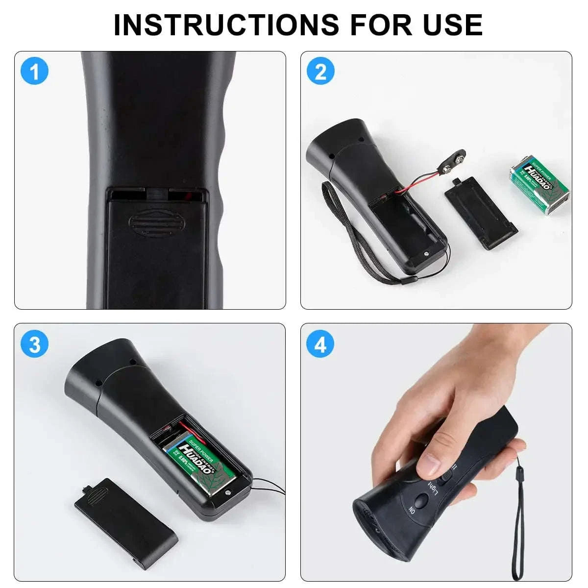 Rechargeable Ultrasonic Dog Trainer-Black