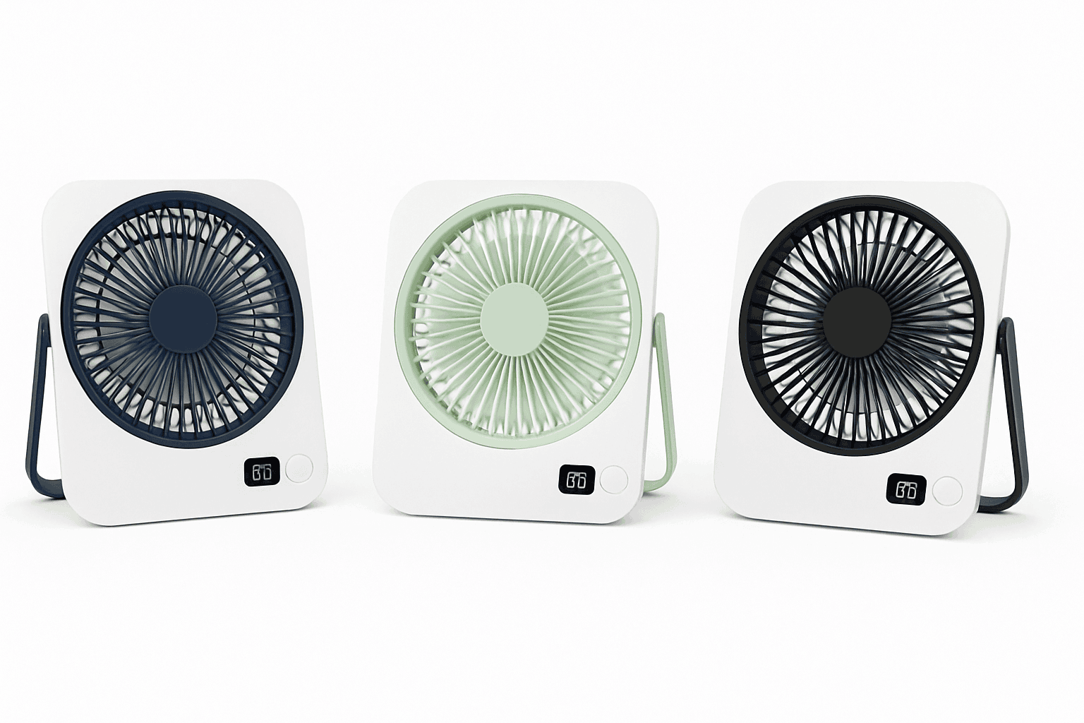 Rechargeable USB Mini Desktop Fan with 5-Speed Cooling-Pink / United States