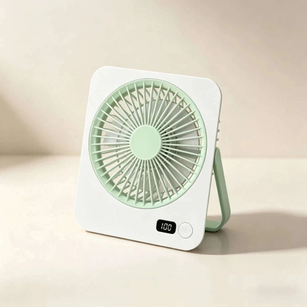 Rechargeable USB Mini Desktop Fan with 5-Speed Cooling-Pink / United States