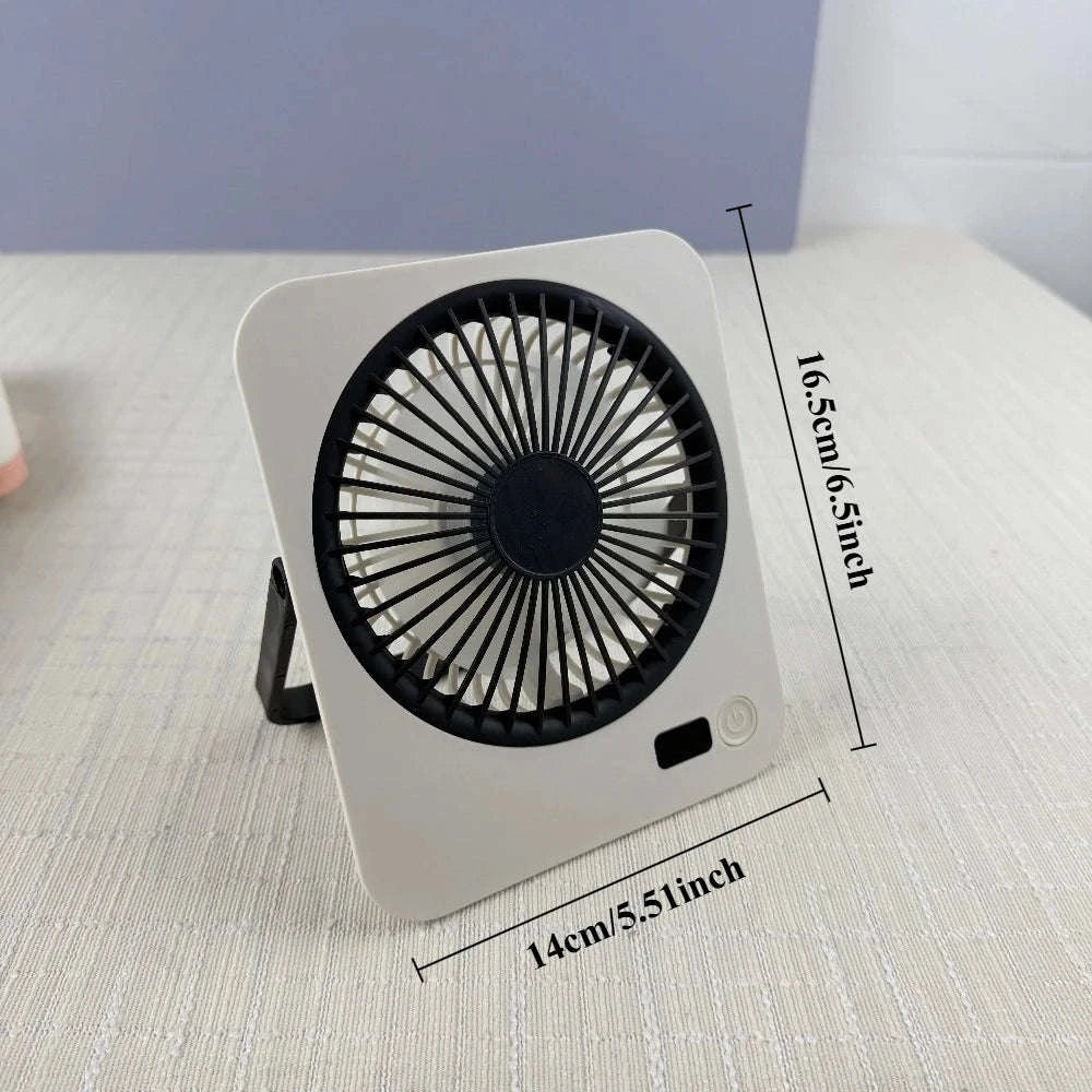 Rechargeable USB Mini Desktop Fan with 5-Speed Cooling-Pink / United States