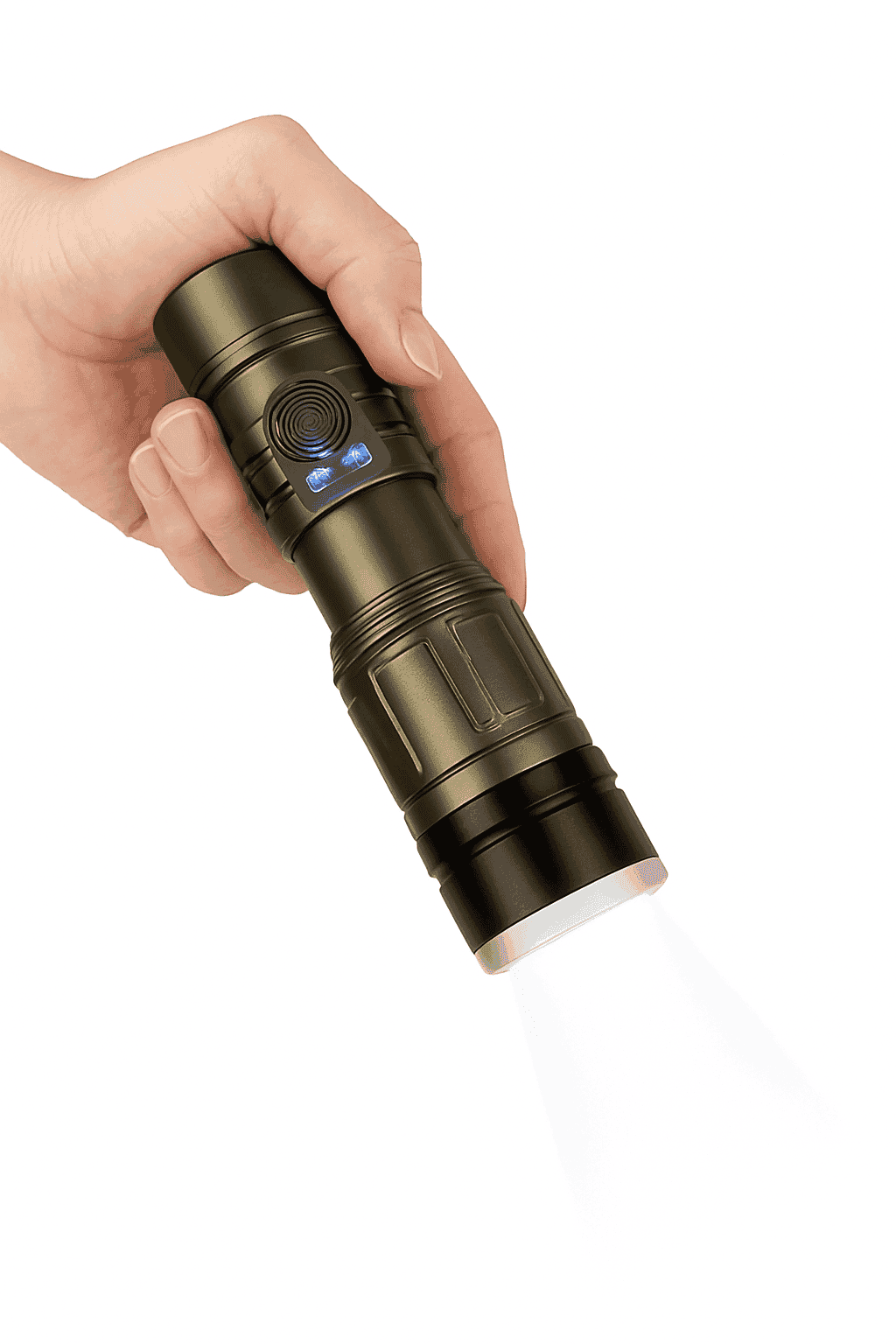 Rechargeable Zoomable Flashlight with Power Bank and 5 Modes-Set A