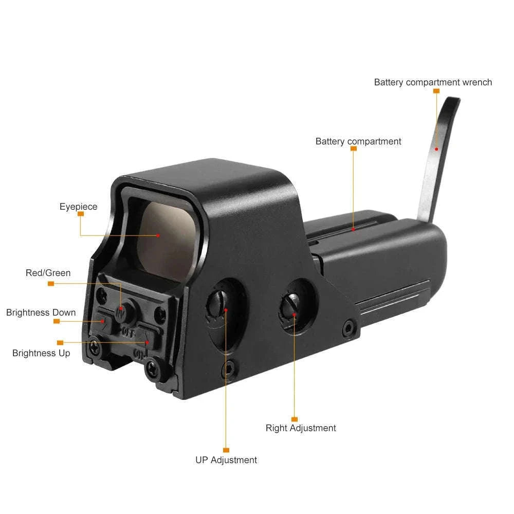 Red Green Dot Holographic Sight for 20mm Rail Rifles-558Black / United States