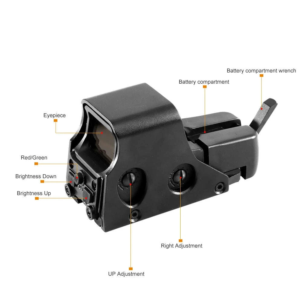 Red Green Dot Holographic Sight for 20mm Rail Rifles-558Black / United States
