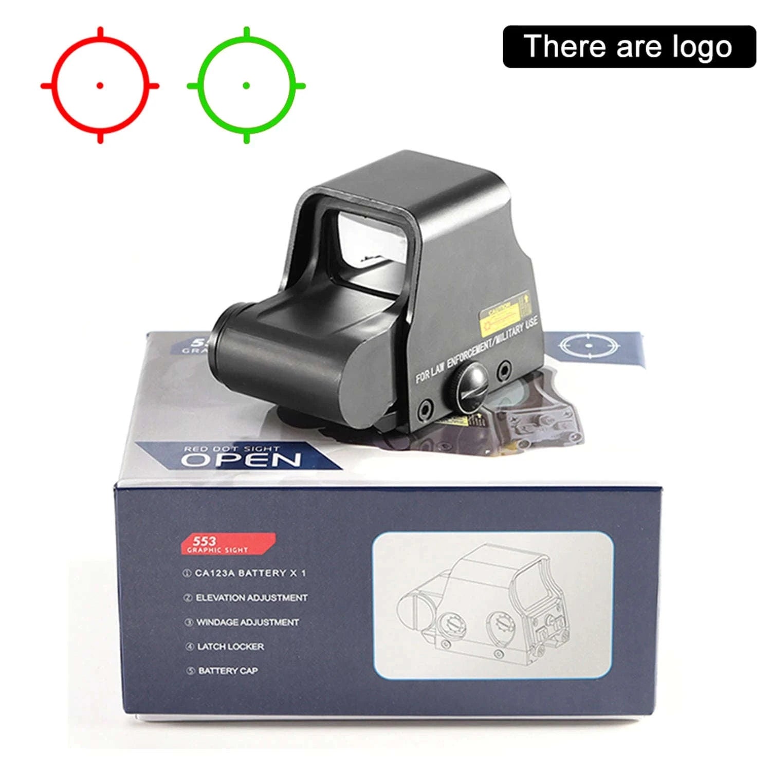 Red Green Dot Sight Scope with 20mm Mount-553Black / United States