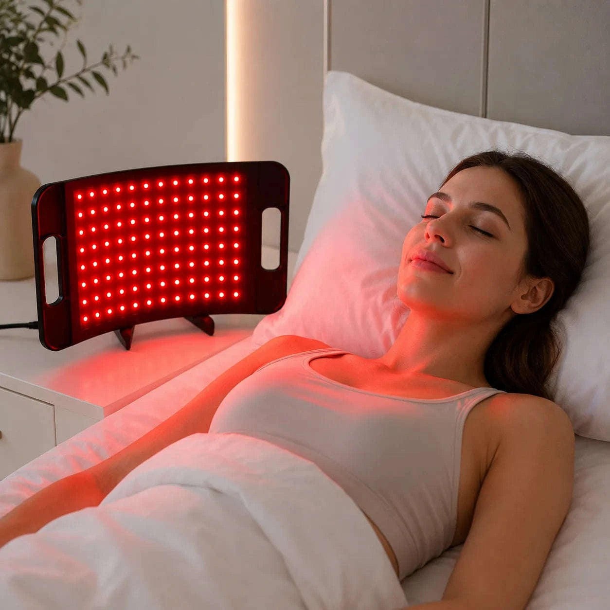 Red Light Lamp for Face and Body with Stand and Timer-United States