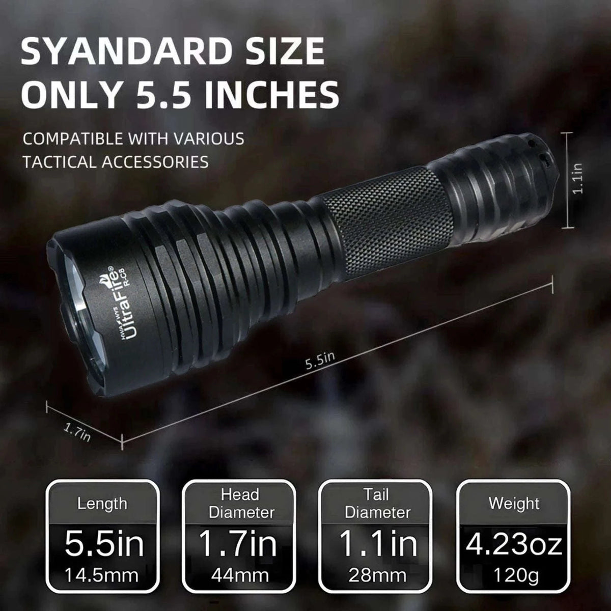 Red Light Tactical Flashlight for Hunting, Night Vision & Astronomy-R-C8