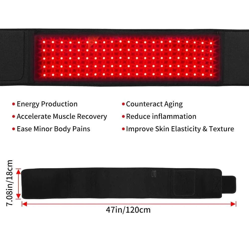 Red Light Therapy Belt 660nm & 850nm for Muscle Relief and Recovery-US Plug / United States