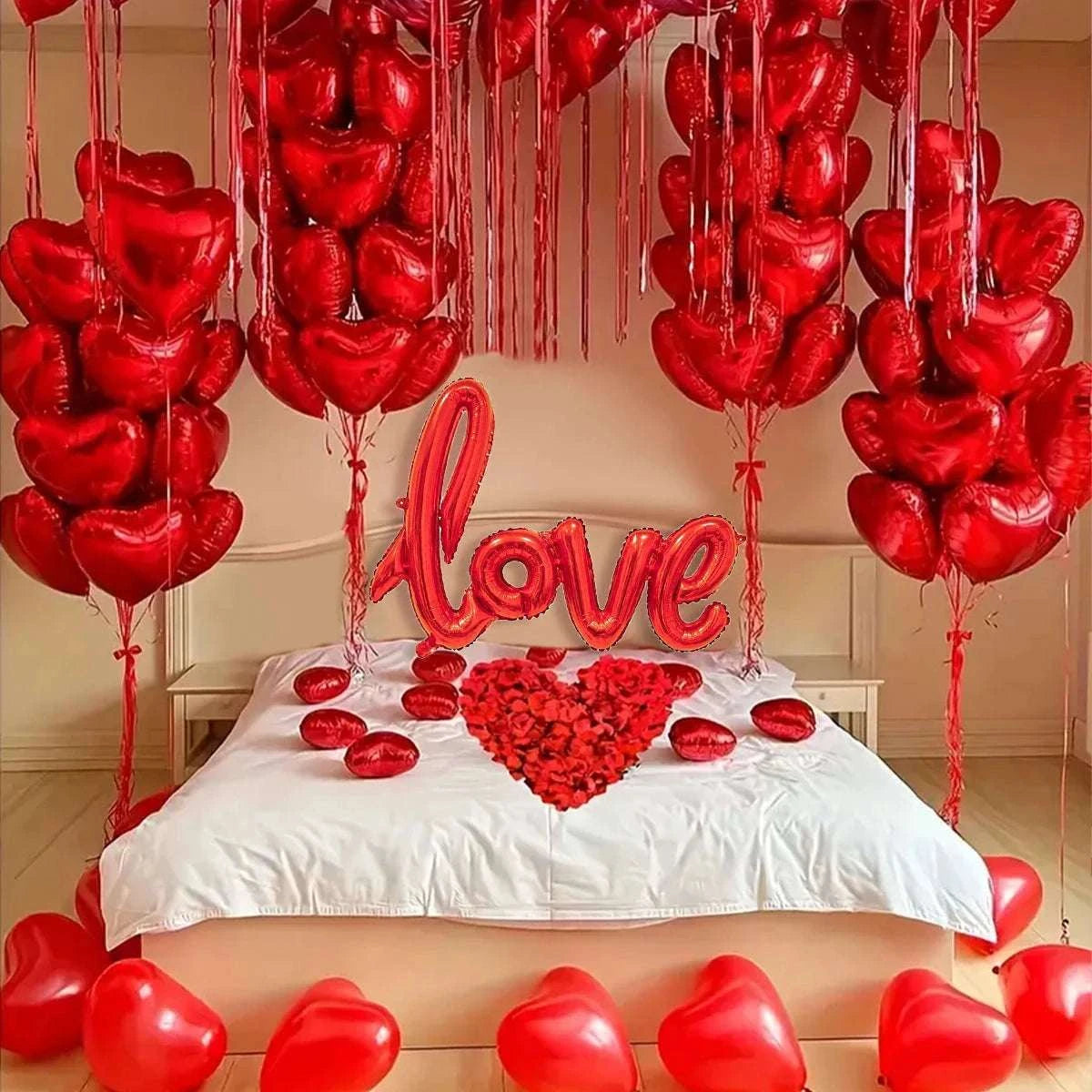 Red Love Letter Balloon Set for Romantic Celebrations-Set / Other