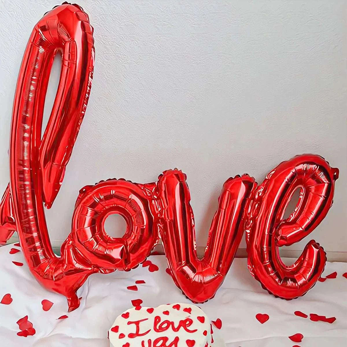 Red Love Letter Balloon Set for Romantic Celebrations-Set / Other