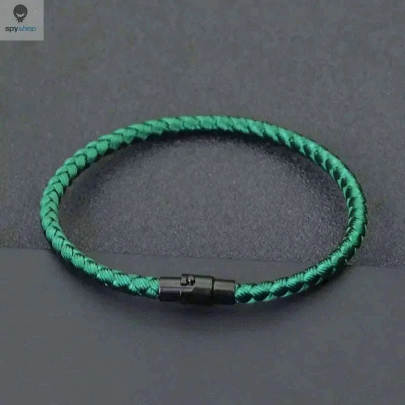 Red Thread Bracelet with Copper Accents, Classic Rope Design-green / S 18.5cm 7.3Inch