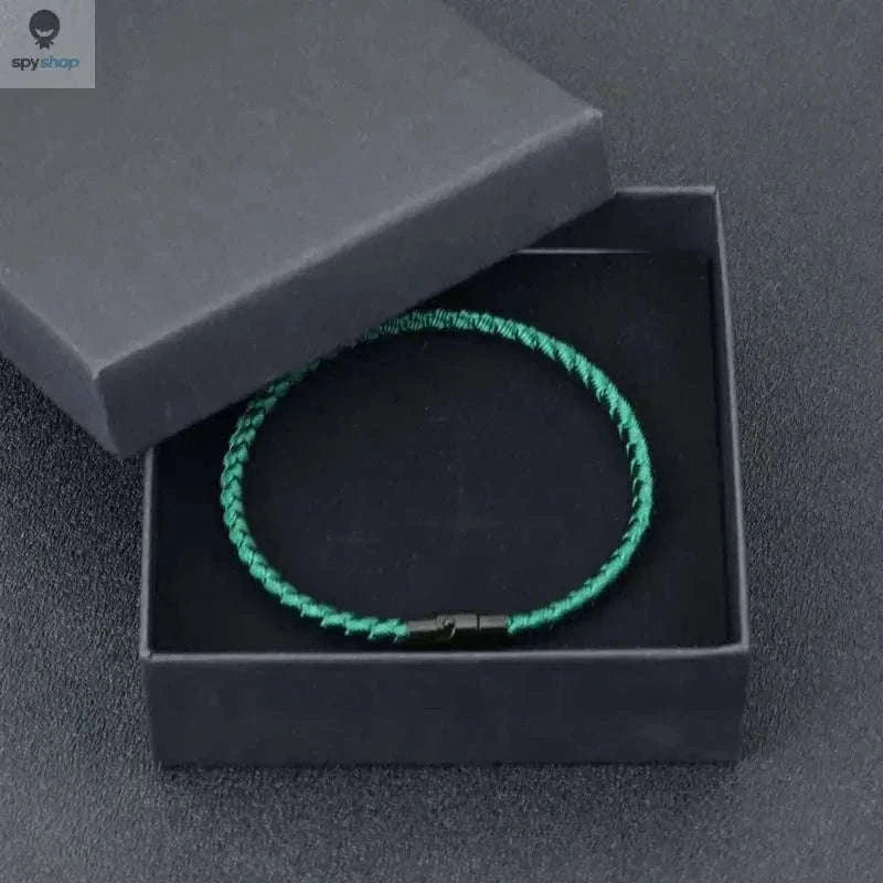 Red Thread Bracelet with Copper Accents, Classic Rope Design-green / S 18.5cm 7.3Inch