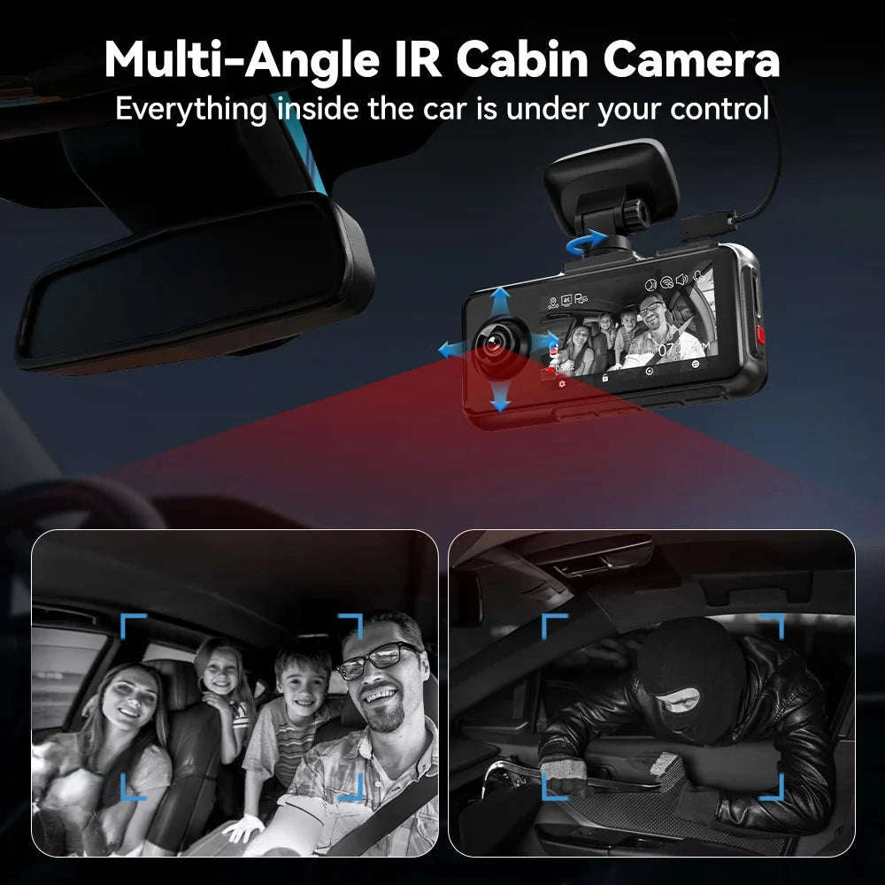 REDTIGER A6 4K 3-Channel Dash Cam with GPS and WiFi-A6 / United States / No Hardwired Kit