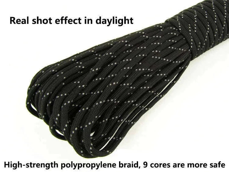 Reflective 7-Strand 4mm 550 Paracord Rope-fang Orange / 100M