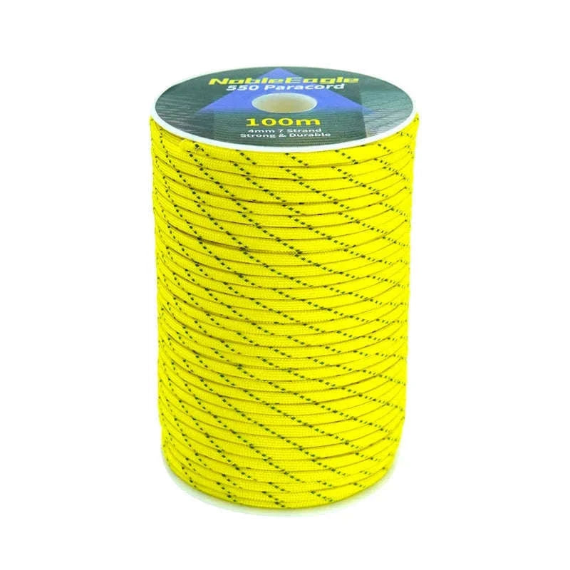 Reflective 7-Strand 4mm 550 Paracord Rope-fang Orange / 100M