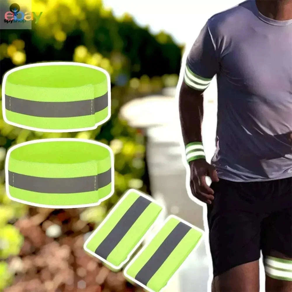 Reflective Safety Bands – High-Visibility Straps for Night Running and Cycling-2PCS Green