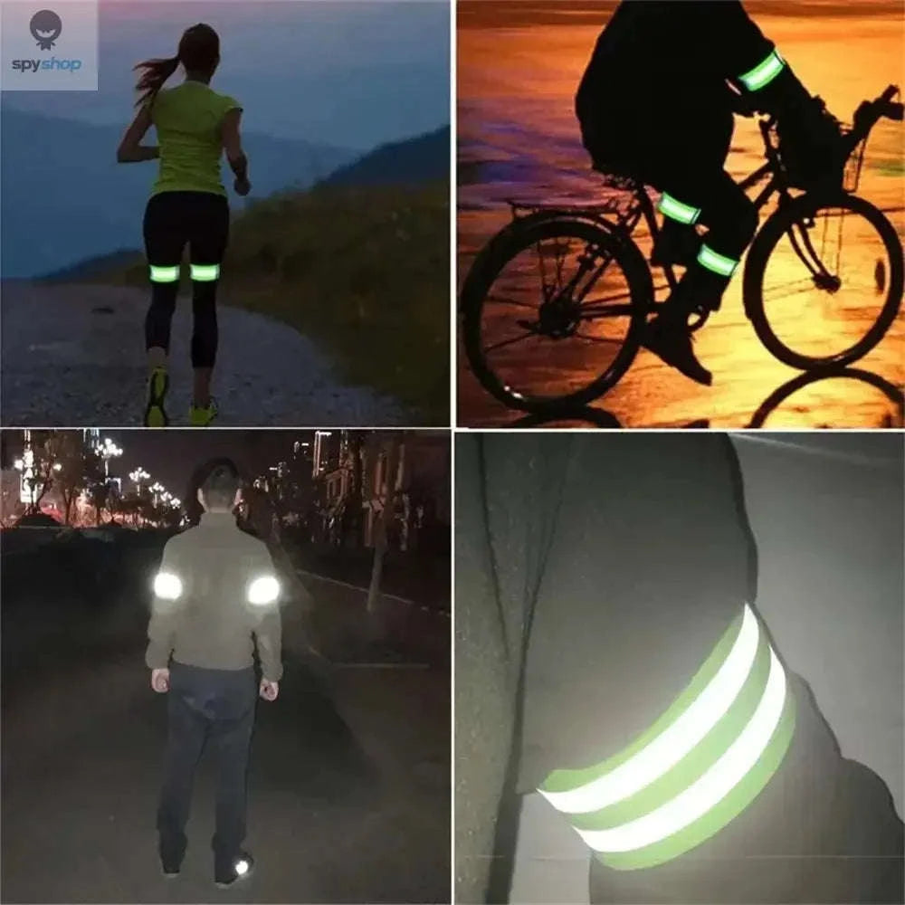 Reflective Safety Bands – High-Visibility Straps for Night Running and Cycling-2PCS Green